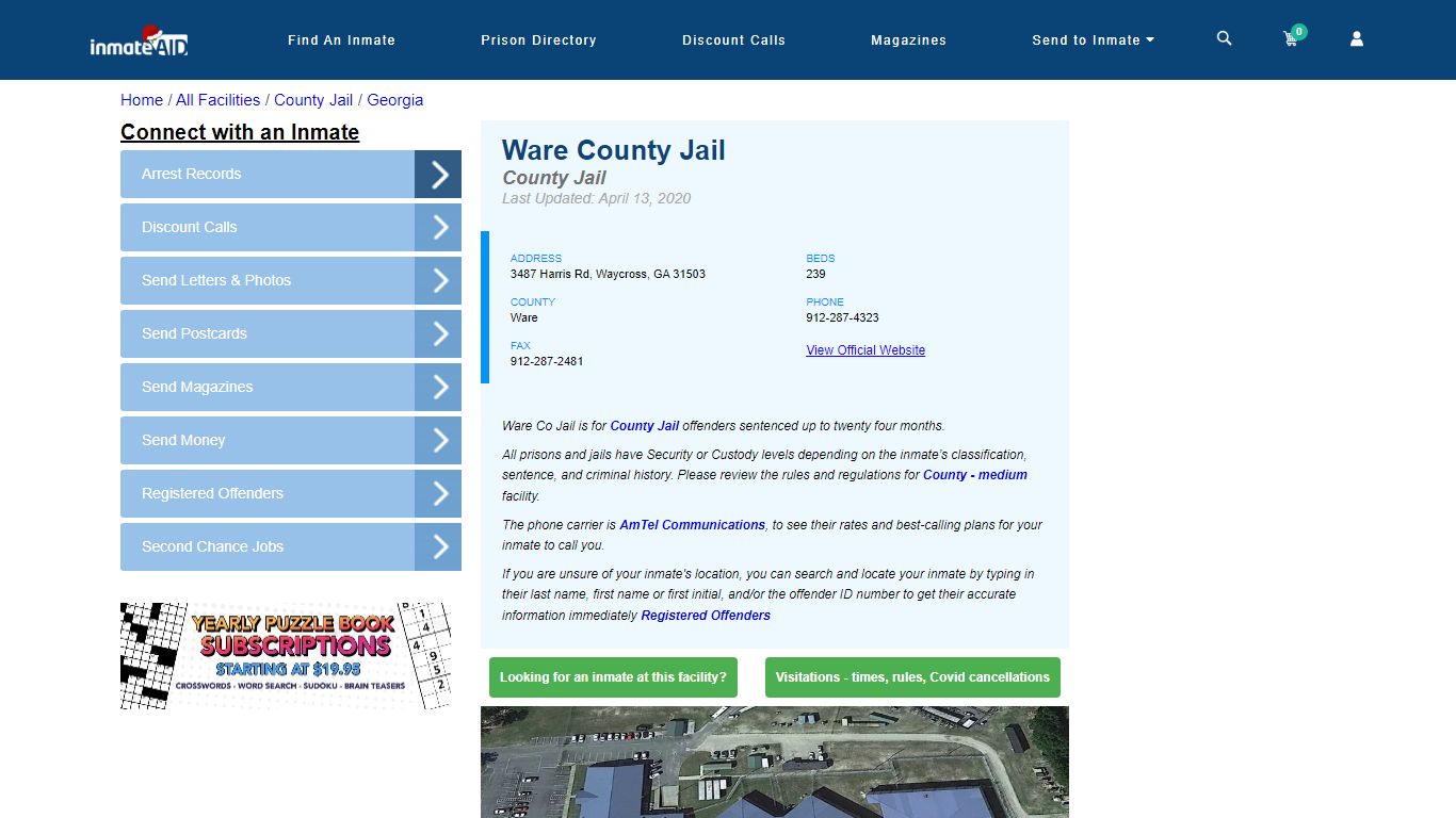 Ware County Jail - Inmate Locator - Waycross, GA